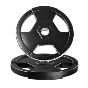 2 Inch Rubber Encased Cast Iron Bumper Weight Plate Pairs 10–55 Lbs